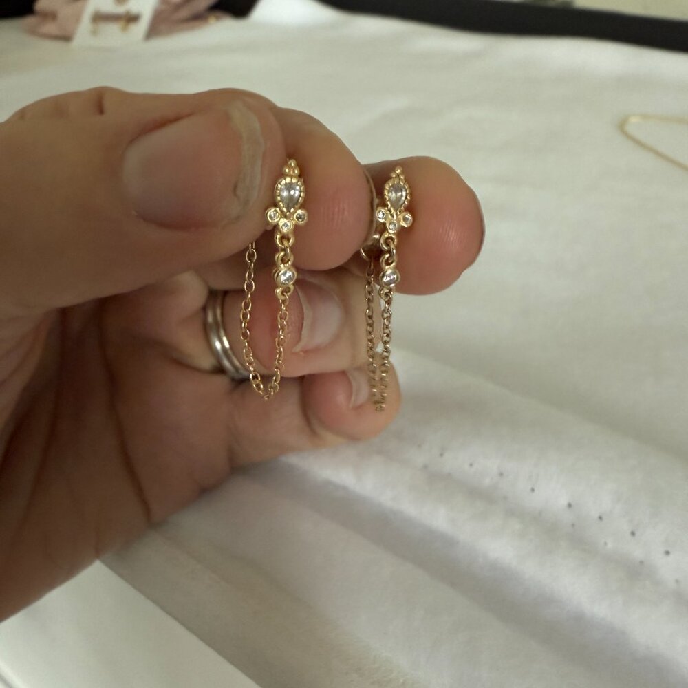 Super Pretty Chain Cubic Zirconia Earrings